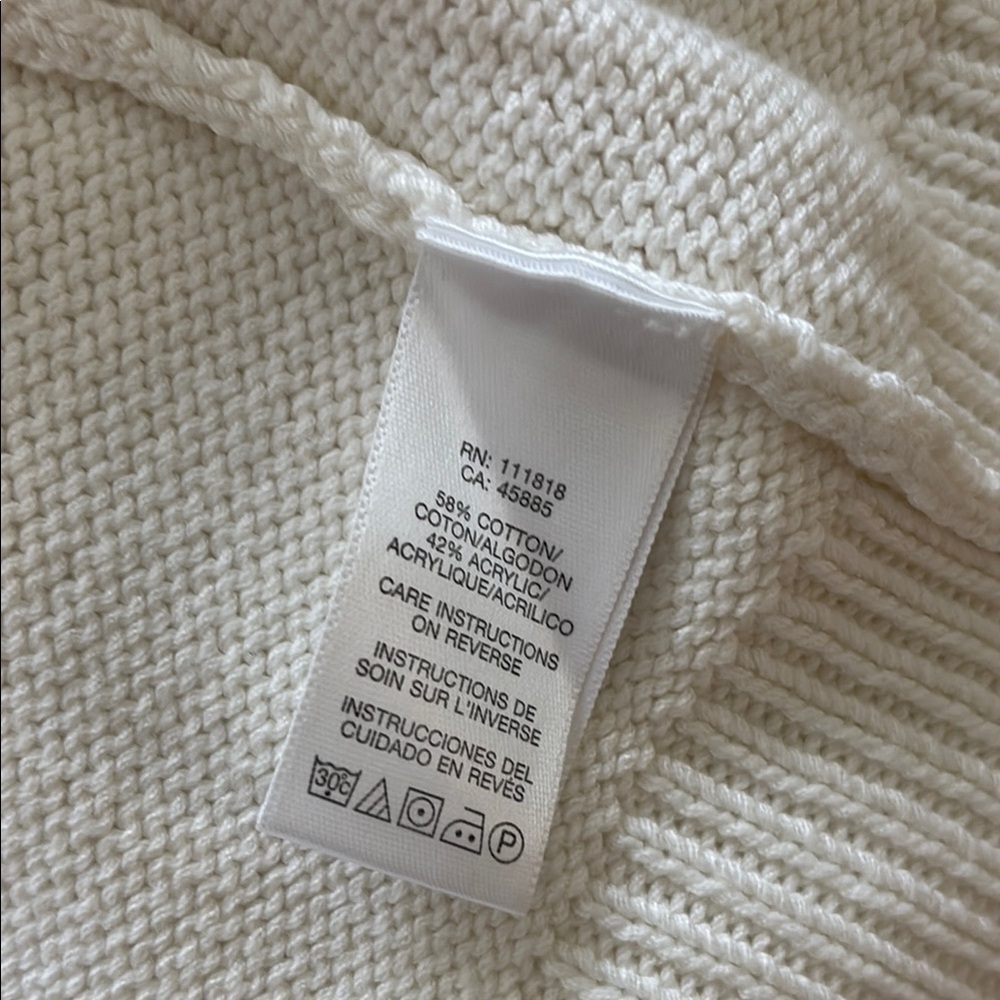 MICHAEL Michael Kors Cream Cardigan Sweater Long Knit - Picture 3 of 5